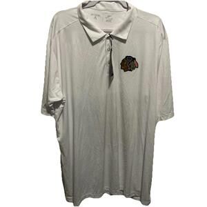 Men's Chicago Blackhawks Antigua White Tribute Polo 2XLT